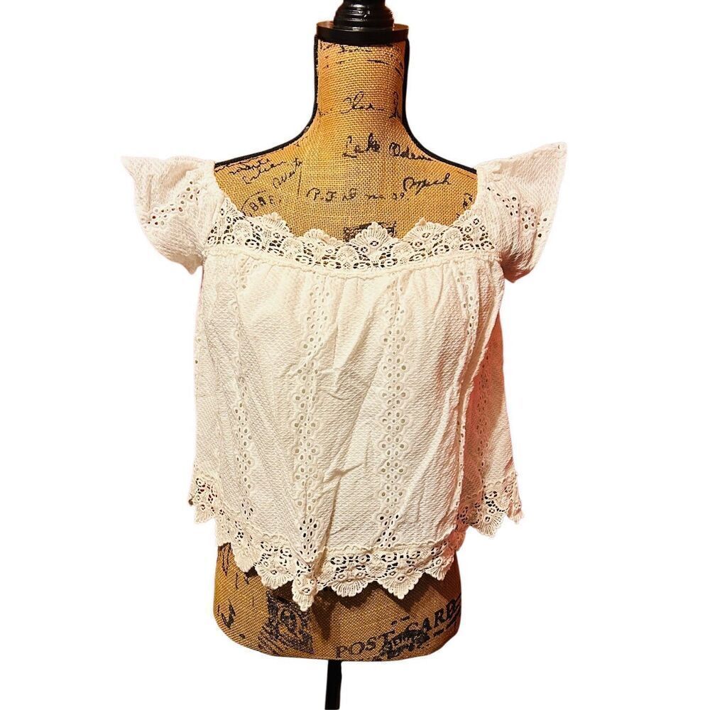 Womens Jun & Ivy Lace Crop Top Size S